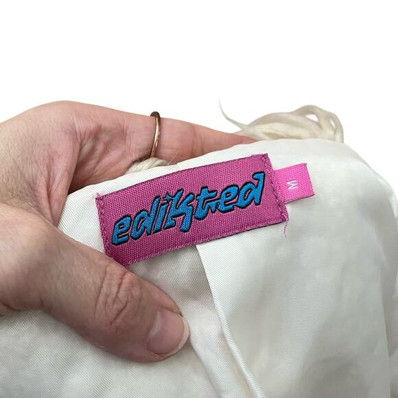 Edikted Penny Lane Jacket Medium Cream Faux Suede Shaggy Furry Boho Retro Hippie - Picture 8 of 11